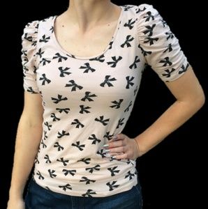 Forever 21 Bow Top Nude and Black